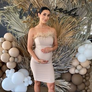 Beautiful nude feather dress